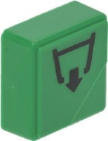 КВАДРАТНАЯ КНОПКА "СЛИВ" 23х23 ММ ЗЕЛЕНАЯ