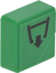 КВАДРАТНАЯ КНОПКА &quot;СЛИВ&quot; 23х23 ММ ЗЕЛЕНАЯ 