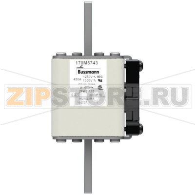 Предохранитель, 450 A, AC 1250 В, 100 кА, size 2, 61x77x160 мм, aR, IEC UL Eaton FUSE 450A 125 