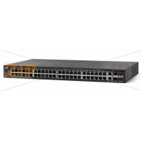 Коммутатор Управляемый Cisco - 550X series, Layer 2, 48-PoE, 48-1GbE, 2-SFP+, 2-combo-10GbE, ROM-256MB, RAM-512MB, SNMP, telnet, Web, CLI, rack mount, SG550X-48P-K9-EU
