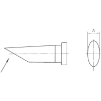 Жало паяльное, круглое, длинное, скошенное, наконечник: 2.4 мм, 1 шт Weller LT-BB