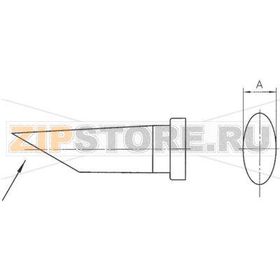 Жало паяльное, круглое, длинное, скошенное, наконечник: 2.4 мм, 1 шт Weller LT-BB 