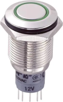 Кнопка антивандальная 250 В/AC, 3 А, 2 x вкл/вкл, без фиксации, IP65, 1 шт TRU Components LAS2GQF-22E/G/12V/N/P