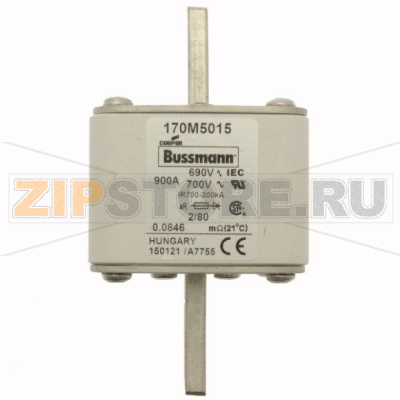 Предохранитель, 900 A, AC 690 В, 200 кА, 2, 61x61x108 мм, aR, DIN, IEC Eaton FUSE 900A 690V 2/8 
