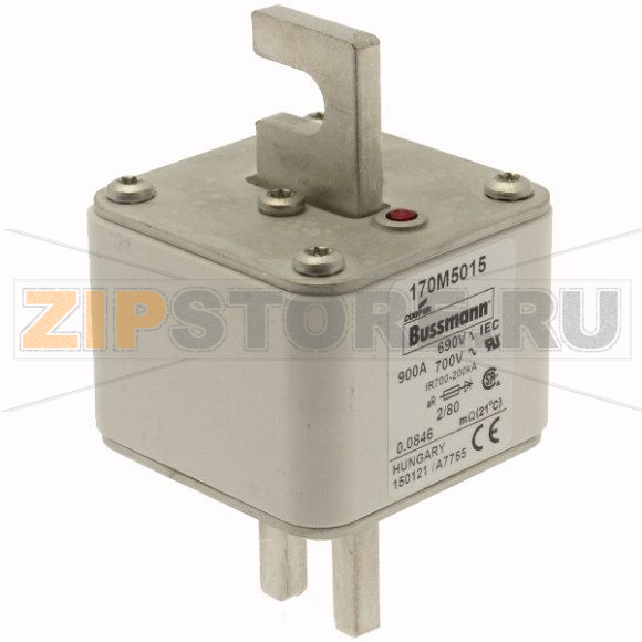 Предохранитель, 900 A, AC 690 В, 200 кА, 2, 61x61x108 мм, aR, DIN, IEC Eaton FUSE 900A 690V 2/8 