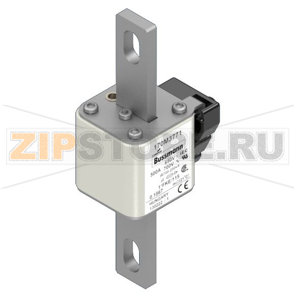 Предохранитель, 500 A, AC 690 В, 200 кА, size 1, 45x59x148 мм, aR, IEC UL Eaton FUSE 500A 690V 