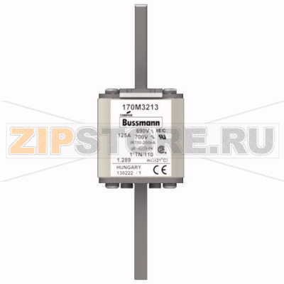 Предохранитель, 125 A, AC 690 В, 200 кА, DIN 1, 45x58x134 мм, aR, DIN, IEC 80 мм Eaton FUSE 125 