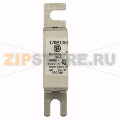 Предохранитель, 80 A, AC 690 В, 200 кА, DIN 000, 21x40x100 мм, aR, DIN, IEC Eaton FUSE 80A 690V 
