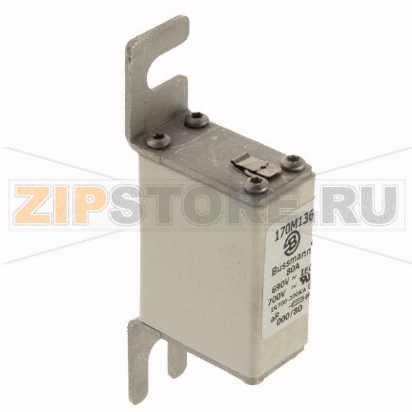 Предохранитель, 80 A, AC 690 В, 200 кА, DIN 000, 21x40x100 мм, aR, DIN, IEC Eaton FUSE 80A 690V 