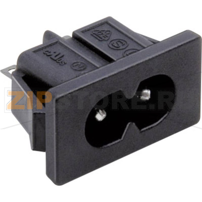 Розетка 2.5 А, IEC C8, черная, 1 шт TRU Components TC-2512023 