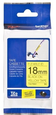 Самоклеящаяся непрерывная ламинированная лента Brother черн/жел (шир. 18 мм) сверхгибкая 