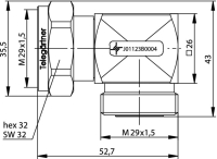 Разъем HF, штекер DIN 7-16, 1 шт Telegärtner J01123C0004