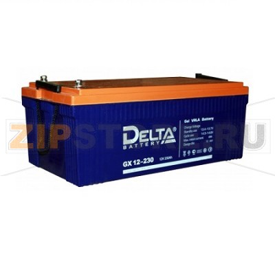 Delta GX 12-230 Гелевый аккумулятор Delta GX 12-230 (характеристики): Напряжение - 12 В; Емкость - 230 Ач; Габариты: 520 мм x 269 мм x 208 мм, Вес: 72,6 кгТехнология аккумулятора: GEL
