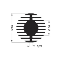 Радиатор для светодиодов, алюминиевый, 1.45 К/Вт, 60x50 мм Fischer Elektronik SK 578 50 SA