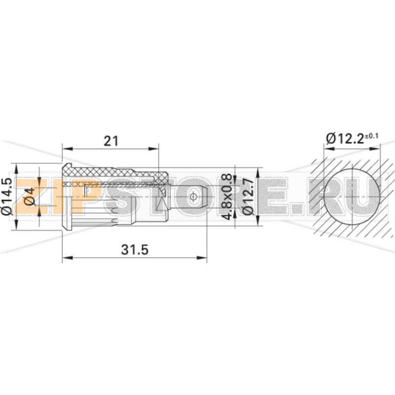 Розетка лабораторная, красная, 1 шт Stäubli SEB4-F/N 