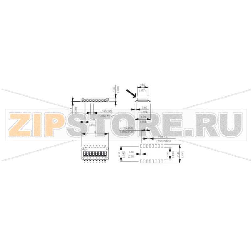 Переключатель DIP, 6 контактов, 1 шт APEM IKH0603000 