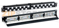 Hyperline PP2A-19-24S-8P8C-C6-110 Патч-панель 19'', 1U, с угловыми портами, 24 портов RJ-45, категория 6, Dual IDC