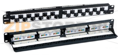 Hyperline PP2A-19-24S-8P8C-C6-110 Патч-панель 19&#039;&#039;, 1U, с угловыми портами, 24 портов RJ-45, категория 6, Dual IDC 