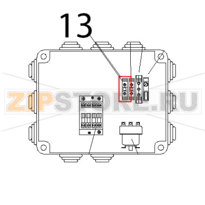 Morsetto unipolare Tecnoinox B8MFIE9 Morsetto unipolare Tecnoinox B8MFIE9Запчасть на деталировке под номером: 13