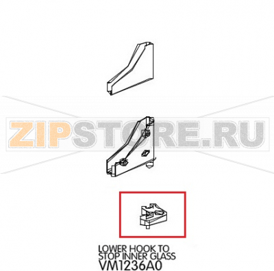 Lower hook to stop inner glass Unox XVC 705 Lower hook to stop inner glass Unox XVC 705Запчасть на деталировке под номером: 93Название запчасти на английском языке: Lower hook to stop inner glass Unox XVC 705