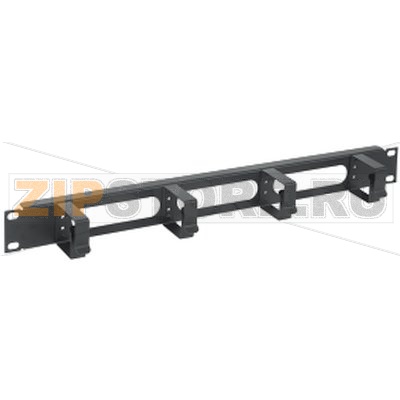 Кабельный органайзер 19&quot; 1U 4 кольца, черный 