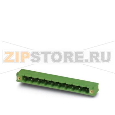 Ответная часть разъема Phoenix Contact GMSTB 2,5/ 5-GF-7,62 Номинальный ток: 12 А, Расчетное напряжение (III/2): 630 В, Полюсов: 5, Размер шага: 7,62 мм, Цвет: зеленый, Поверхность контакта: олово, Монтаж: пайка.Минимальный заказ: 50 шт.Упаковка: 50 шт.