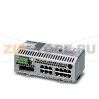 Компактный управляемый коммутатор Ethernet с 14 портами RJ45 (10/100 Мбит/с) и двумя многомодовыми портами FX SC (100 Мбит/с) Phoenix Contact FL SWITCH MCS 14TX/2FX
