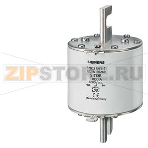 ПЛАВКАЯ ВСТАВКА SITOR ДЛЯ ПОЛУПРОВОДНИКОВОЙ ЗАЩИТЫ 800A AR 1100V A.C. MBC=6XIN ТР 3 WITH SLOTTED CONTACT-KNIFES Siemens 3NC3438-1U 