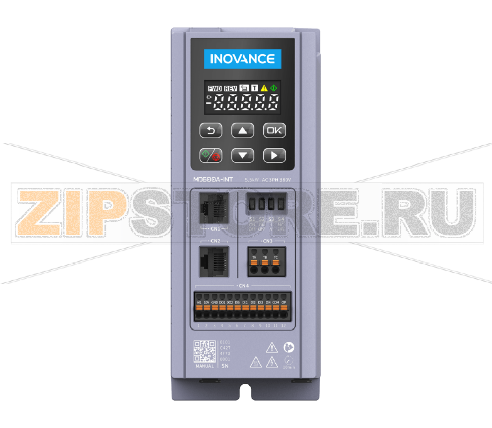 Преобразователь частоты 380 В, 4.8 А, 1.5 кВт, 3 фазы, IP40 Inovance MD600A-4T4R8-INT 