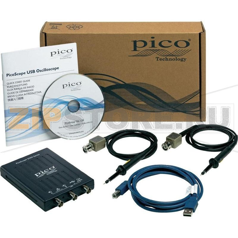 Осциллограф USB 10 МГц, 2 канала, 50 Мвыб/с, 8 кБ/кан, 8 бит Pico PicoScope 2204A 