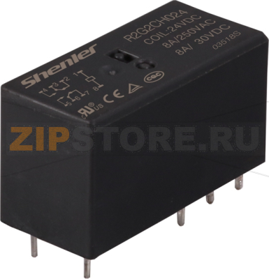 Реле миниатюрное (2CO), 8A, DC 24V Shenler R2G2CH024 