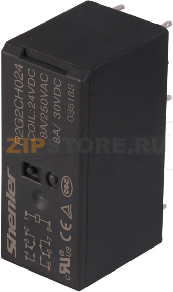 Реле миниатюрное (2CO), 8A, DC 24V Shenler R2G2CH024 