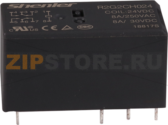Реле миниатюрное (2CO), 8A, DC 24V Shenler R2G2CH024 
