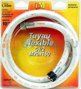 TUBO GAS BUTANO 1,50m IMBUTO MEC.10ANNI 