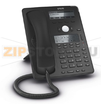 SNOM D745 Настольный IP-телефон. 12 учетных записей SIP, Графический монохромный экран + второй экран TruePaperless, 32 самомаркирующихся клавиши с разноцветными светодиодами (8 физических), 2-порта 10/100/1000, USB 2.0, PoE, Сенсорная функция поднятия тр 