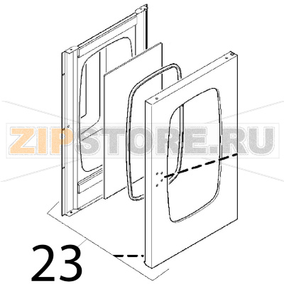 Oven door ass. y Angelo Po FM1011E2 Oven door ass. y Angelo Po FM1011E2Запчасть на деталировке под номером: 23