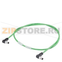 Шинный кабель для подключения ET, кабель с полиуретановой оболочкой, предсобран с 2 угловыми соединителями M8, четырёхжильный, экранированный, длина 10 м Siemens 6ES7194-2MN10-0AB0