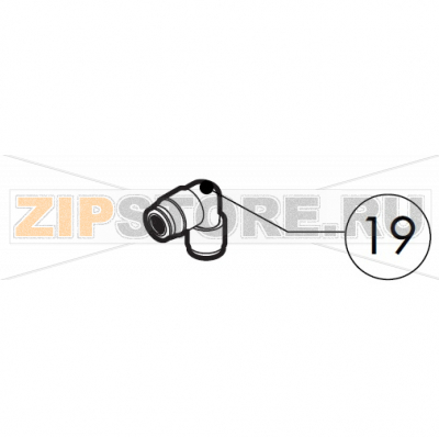 Elbow pipe fitting brass D.10 Lainox MVE051P                     Elbow pipe fitting brass D.10 Lainox MVE051PЗапчасть на сборочном чертеже под номером: 19Название запчасти на итальянском языке языке: Elbow pipe fitting brass D.10 Lainox MVE051P
