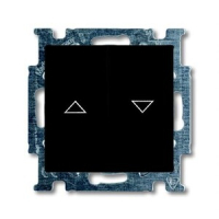 Выключатель двухклавишный, однополюсный, шато-черный ABB 2CKA001012A2176