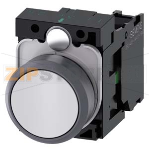 КНОПКА, 22MM, КРУГЛАЯ, ПЛАСТИК С МЕТАЛЛИЧЕСКИМ ФРОНТАЛЬНЫМ КОЛЬЦОМ, БЕЛАЯ, ПЛОСКАЯ КНОПКА, КОНТАКТЫ МГНОВЕННОГО ДЕЙСТВИЯ, С ДЕРЖАТЕЛЕМ, 1NO, ВИНТОВЫЕ КЛЕММЫ, С ГРАВИРОВКОЙ ЛАЗЕРОМ, SYMBOL NUMBER ACC. TO, ISO7000 OR IEC60417 Siemens 3SU1130-0AB60-1BA0-Z&amp;nb 