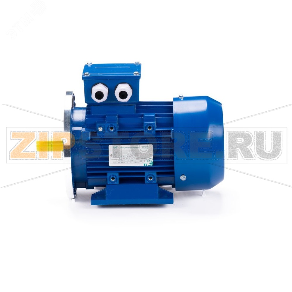 Электродвигатель асинхронный 1.1 кВт, 220/380 В, 1500 об/мин, 3 фазы, IP55 ESQ 01.05.220147 