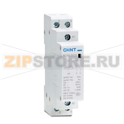 Контактор модульный 20 А, 220-230 В, 50 Гц Chint NCH8-20/20 