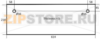 DOOR GLASS FOR OVEN 614x210x5 mm 