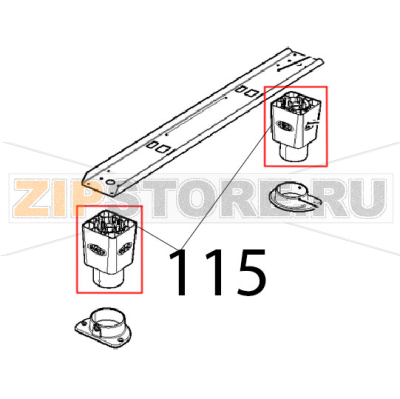 BI-Component foot, H100 Unox XVC 205E BI-Component foot, H100 Unox XVC 205EЗапчасть на деталировке под номером: 115