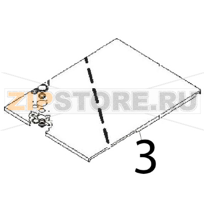 Oven top, complete Angelo Po FM1011E2 Oven top, complete Angelo Po FM1011E2Запчасть на деталировке под номером: 3