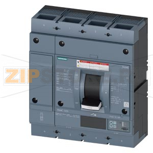 circuit breaker 3VA6 UL frame 1000 breaking capacity class  C 100kA @ 480 V 4-pole, line protection ETU856,  LSI, In=1000A overload protection Ir=400A ...1000A short circuit protection Isd=0,6..10x In, Ii=1,5..10x In Siemens 3VA6610-7KT42-0AA0 