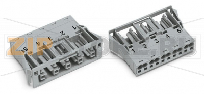 Защелкивающаяся розетка; 5-пол.; Код. B; 4,00 mm; серые Wago 770-745 Protected against mismating and maintenance-freePush-in CAGE CLAMP® spring pressure connection technology allows solid conductors to be simply pushed into a unit.Two wire connections per pole for loops or bridgesAdditional variable coding is possible.Components can be clearly printed on and color-coded to meet custom requirements....