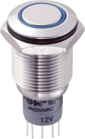 Кнопка антивандальная 250 В/AC, 3 А, 2 x вкл/вкл, без фиксации, IP65, 1 шт TRU Components LAS2GQF-22E/B/12V/S/P