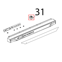 Piedino quadro 35x35, H26, nylon caricato vetro grigio Unox XF 188