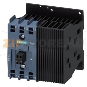 3-фазный полупроводниковый контактор 3RF3 AC53 16A 40 град. С, 48-480V, / 110-230V AC управление по 2-м фазам мгновенная коммутация, пружинные клеммы Siemens 3RF3416-2BB24 